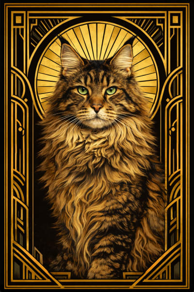 Gatsby Cat - Art Deco Style