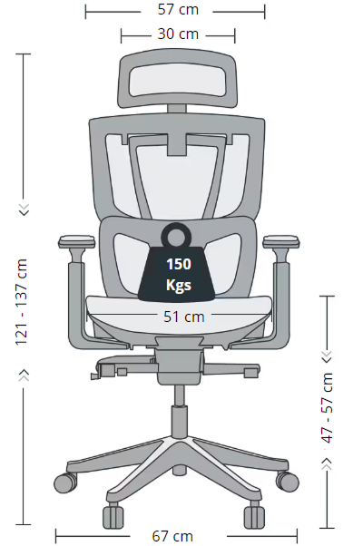 Zenith dimensiones vista frontal
