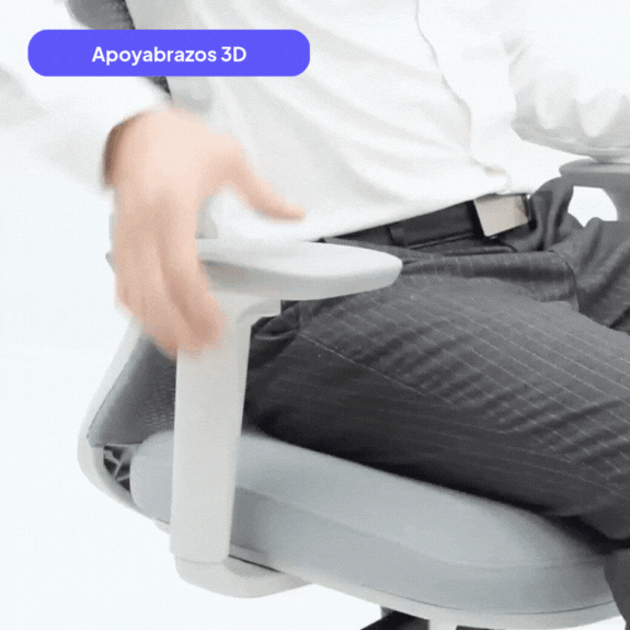 Apoyabrazos 3D y asiento deslizable