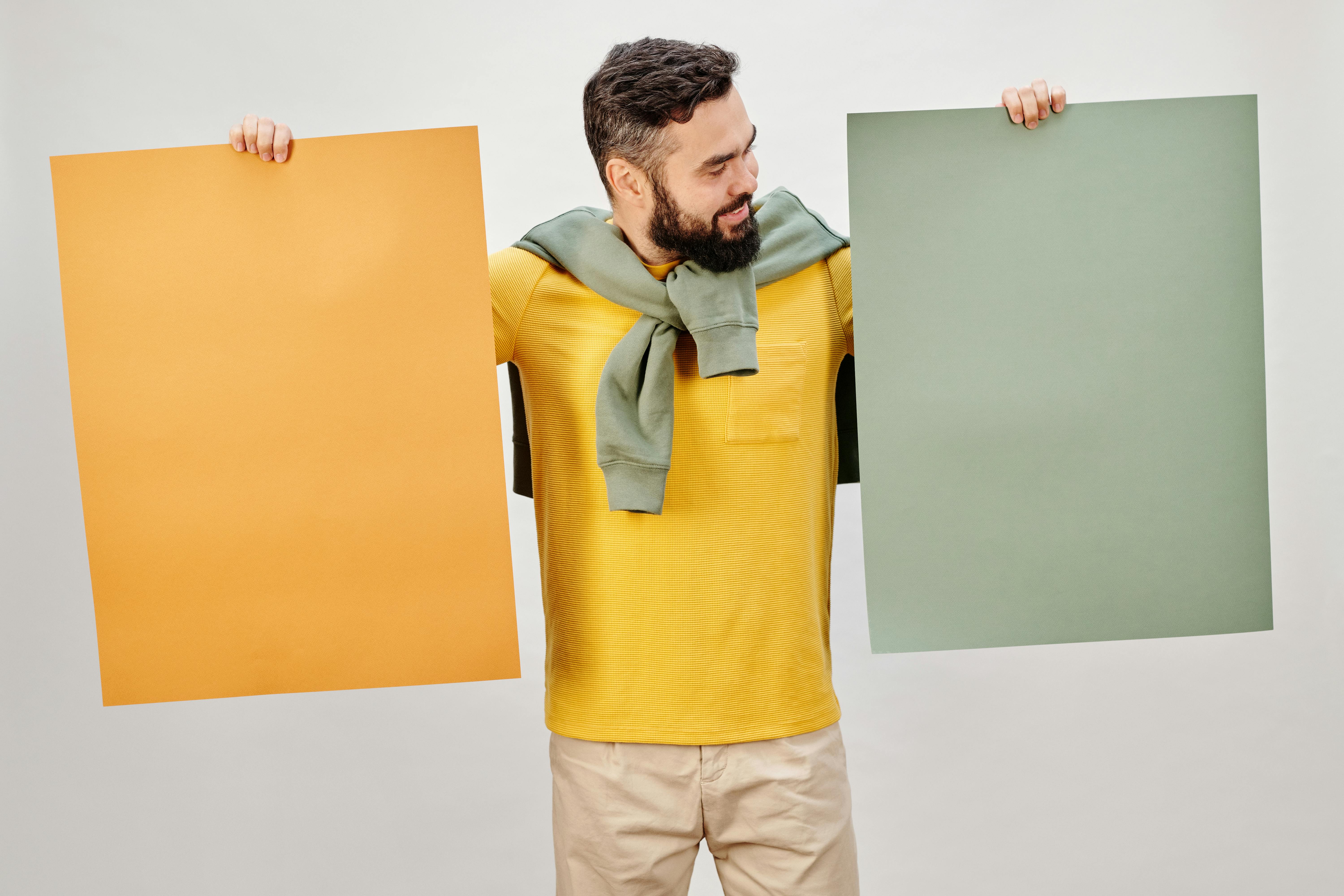 Color-coded poster template example showing how different colors organize and distinguish content sections effectively