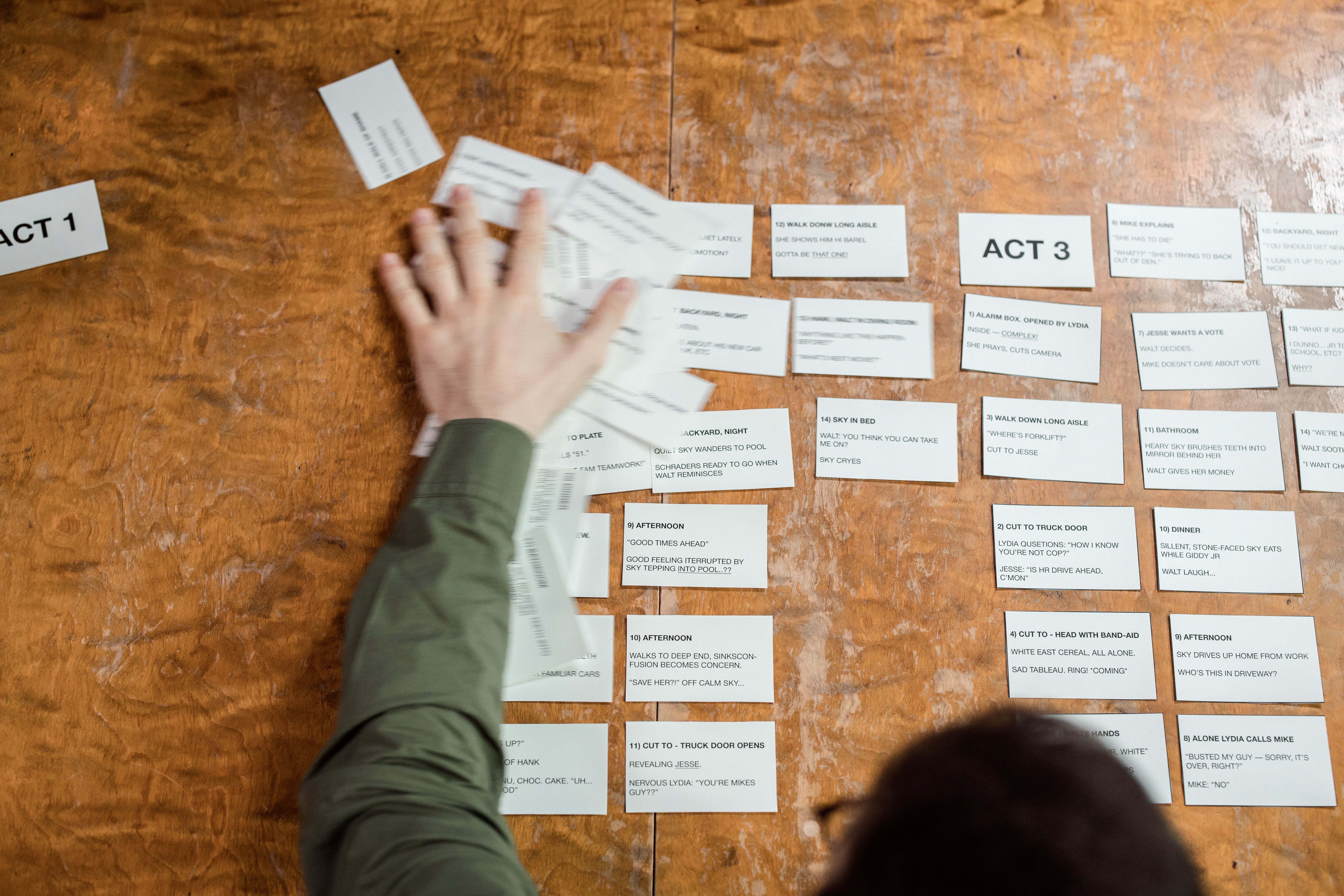 three short script cards labeled 10 seconds, 30 seconds, and 60 seconds for a conference poster elevator pitch