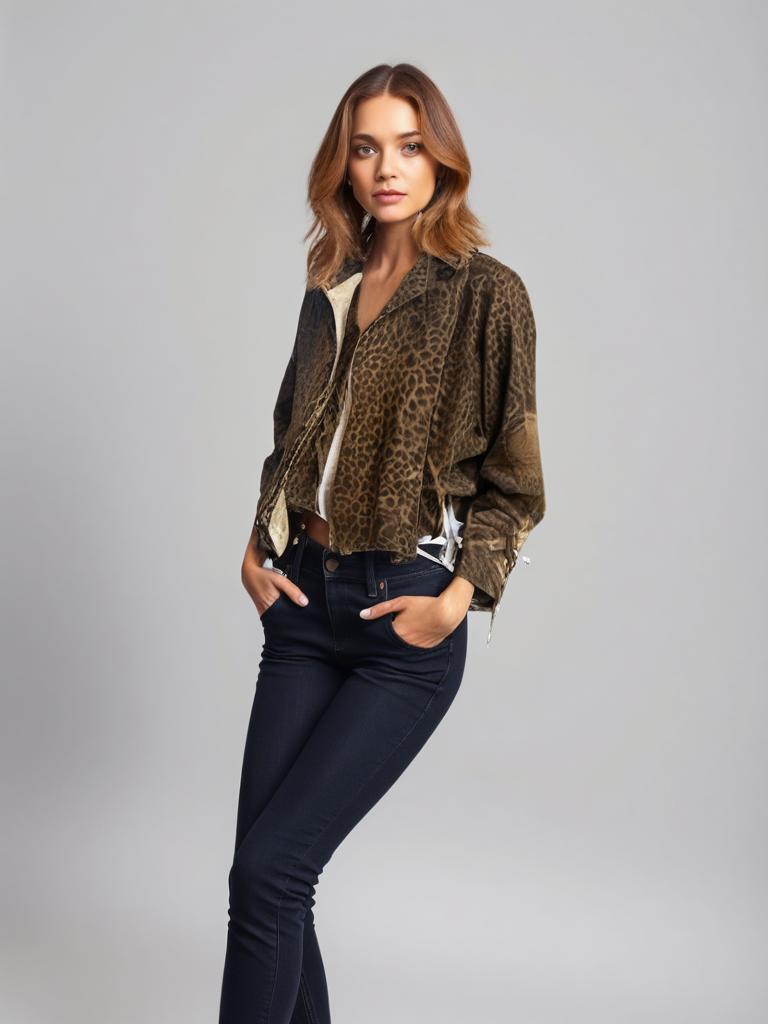 Blackstone Leopard Print Jacket 90s Oversized
