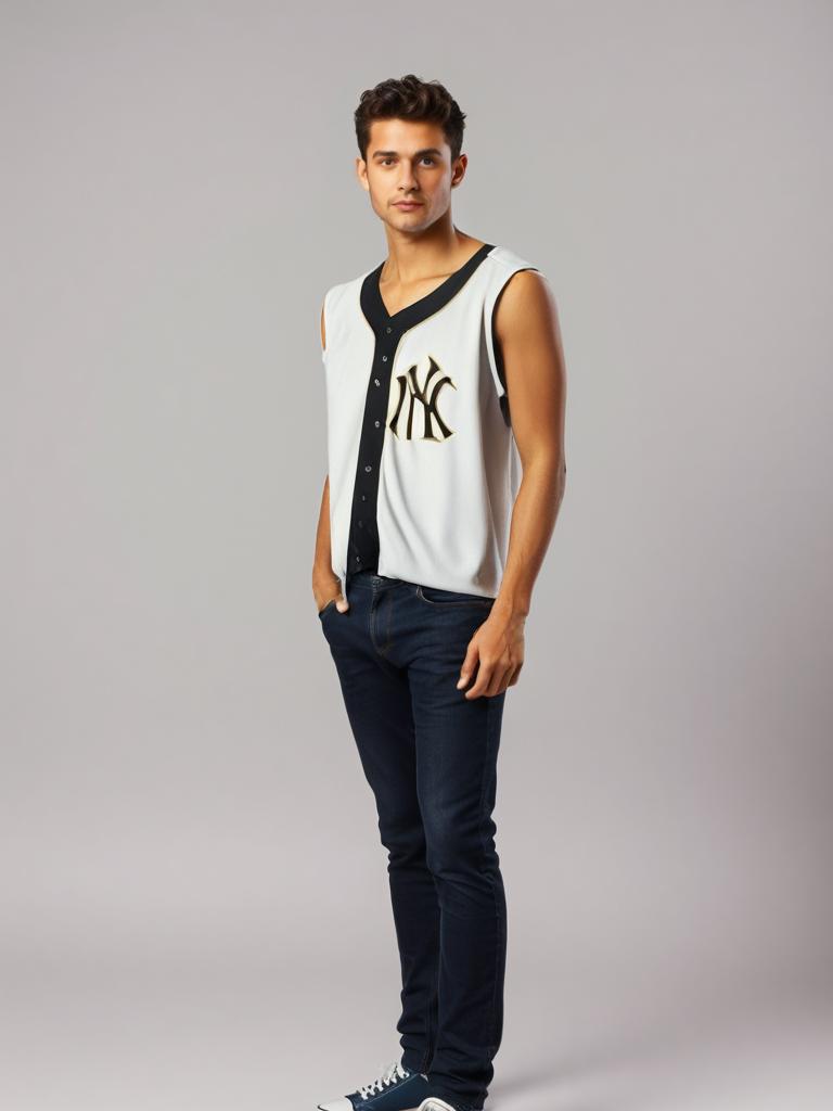 New York Yankees Baseball Jersey White Black Gold 90s