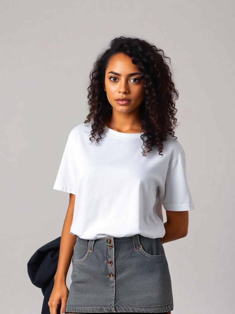 Vintage '90s Light Wash Denim Skirt, Side Pockets