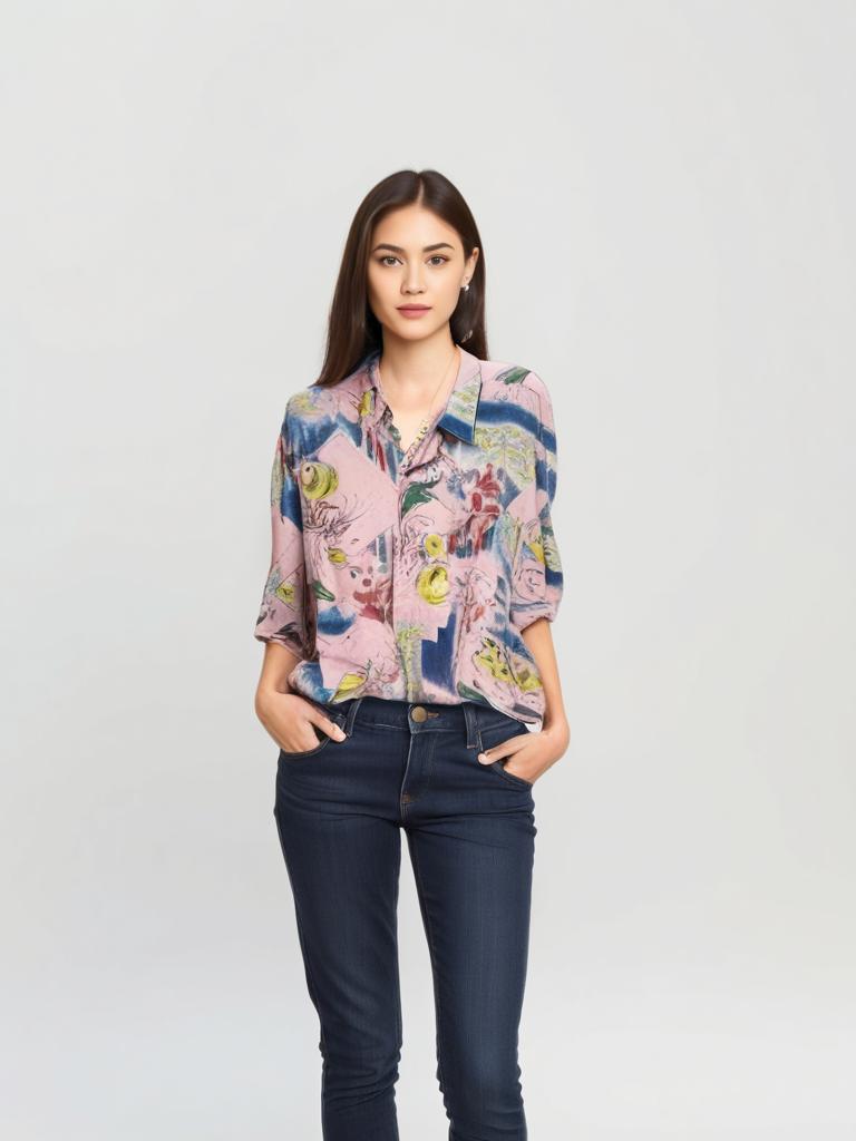 Gallo Floral Baroque Shirt Pink 90s