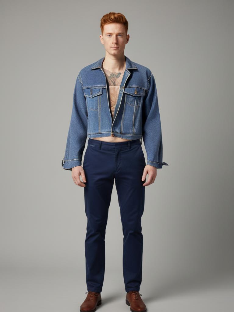 AlexCal Denim Jacket Vintage 90s Oversize Blue