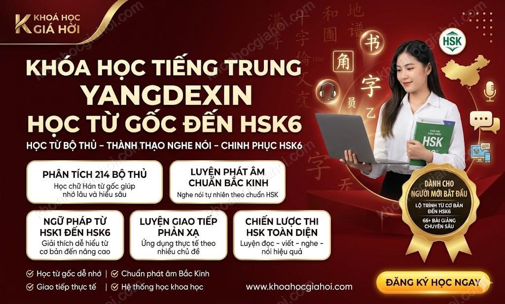 Khóa Học Tiếng Trung Yangdexin Học Từ Gốc Đến Hsk6