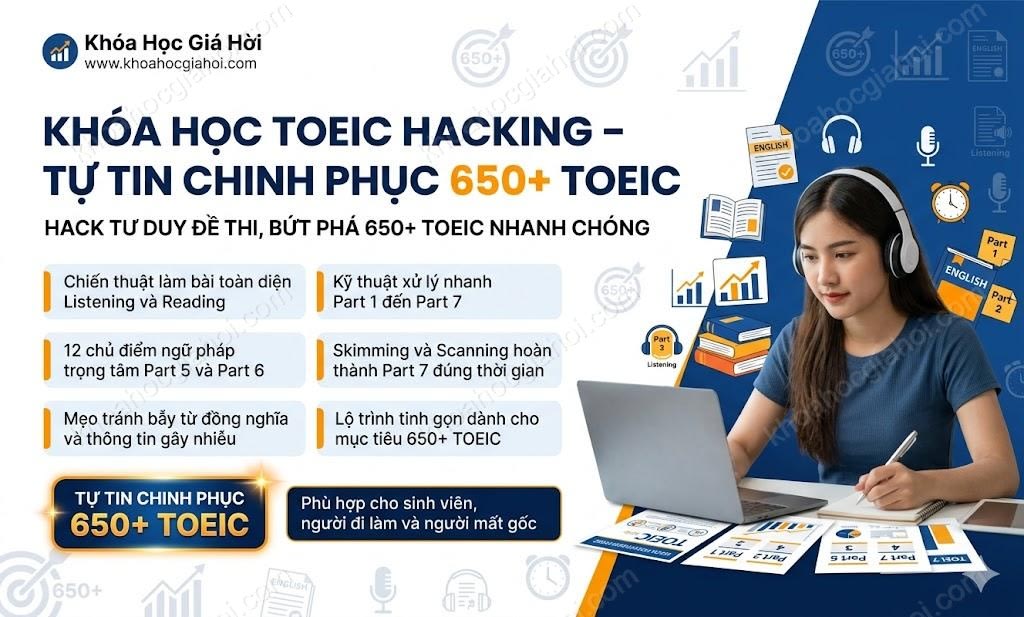 Khóa Học Toeic Hacking – Tự Tin Chinh Phục 650+ Toeic