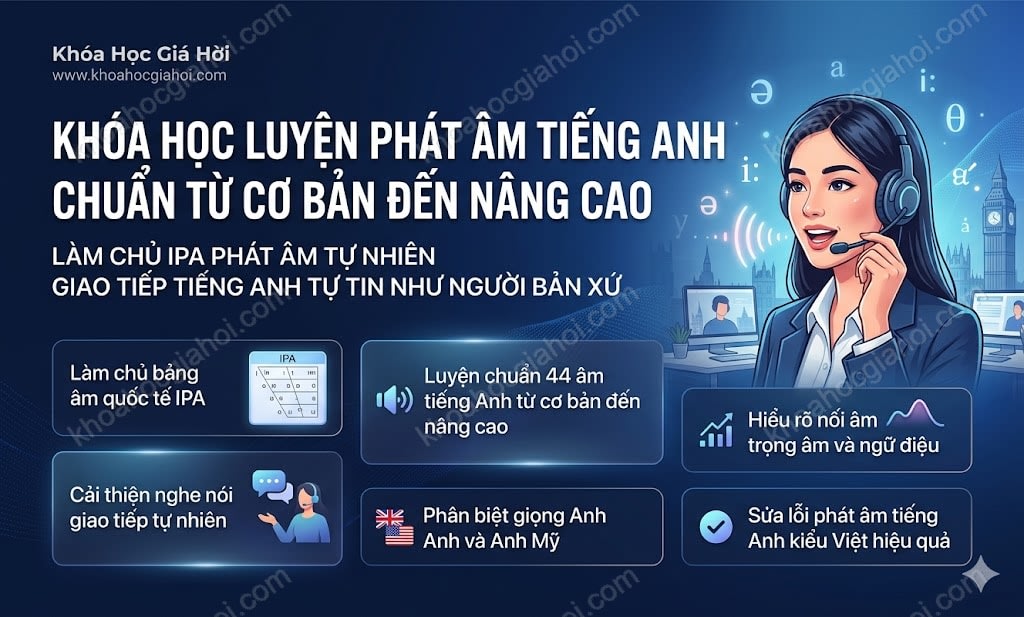 Khóa Học Luyện Phát Âm Tiếng Anh Chuẩn Từ Cơ Bản Đến Nâng Cao