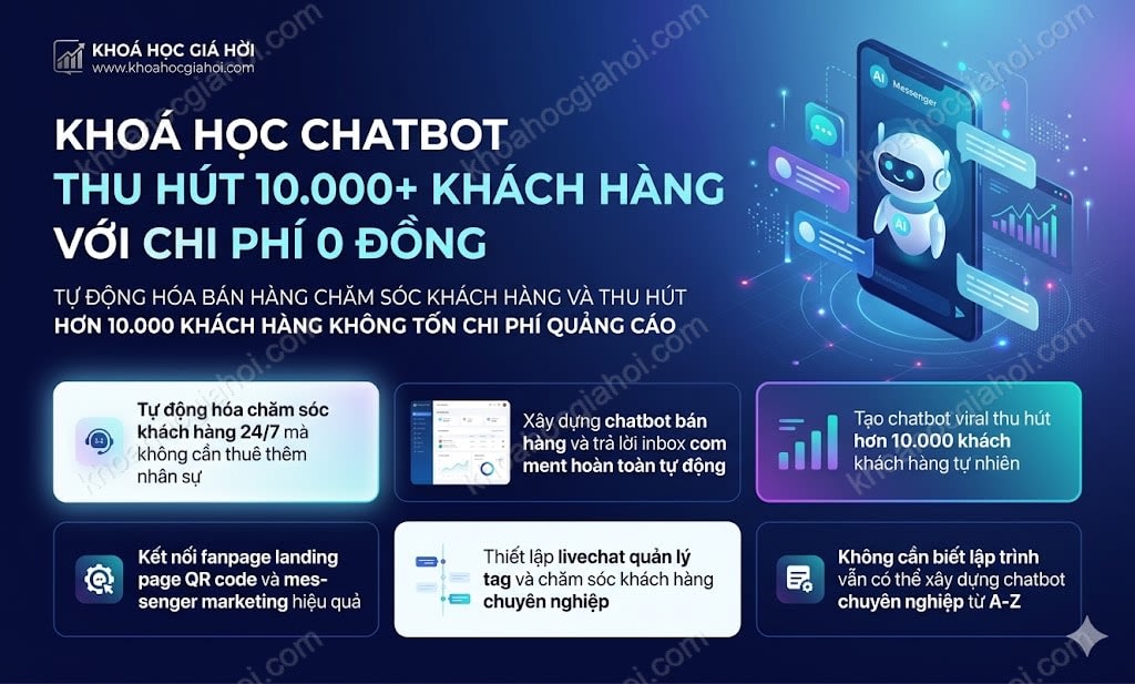 Khoá Học Chatbot Thu Hút 10.000+ Khách Hàng Với Chi Phí 0 Đồng