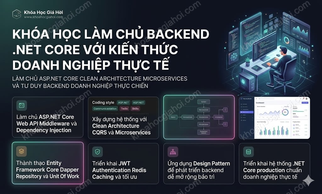 Khóa Học Làm Chủ Backend .net Core Với Kiến Thức Doanh Nghiệp Thực Tế