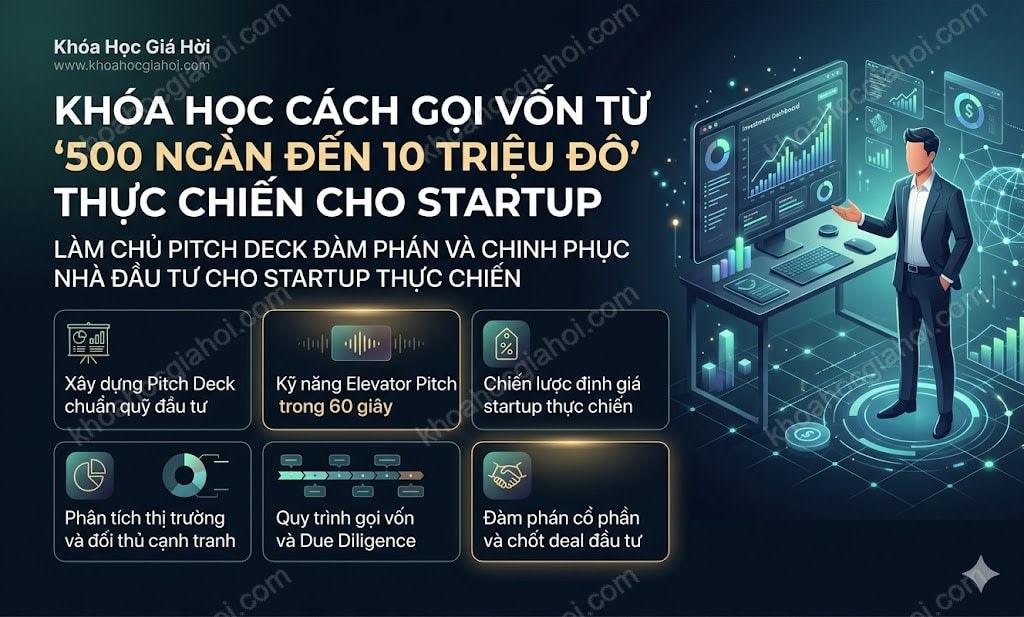 Khóa Học Cách Gọi Vốn Từ ‘500 Ngàn Đến 10 Triệu Đô’ Thực Chiến Cho Startup