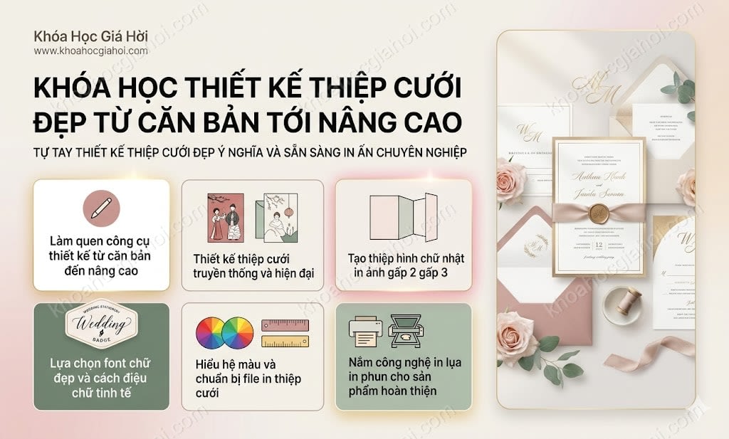 Khóa Học Học Thiết Kế Thiệp Cưới Đẹp Từ Căn Bản Tới Nâng Cao