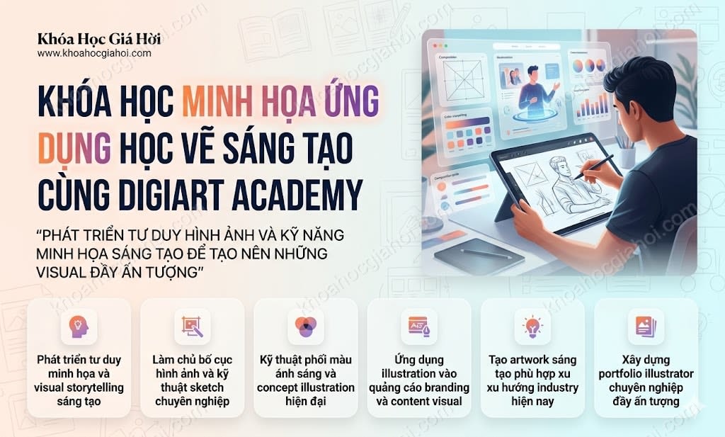 Khóa Học Minh Họa Ứng Dụng – Học Vẽ Sáng Tạo Cùng Digiart Academy