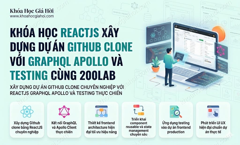 Khóa Học Reactjs Xây Dựng Dự Án Github Clone Với Graphql, Apollo Và Testing Cùng 200Lab Khóa Học Reactjs Xây Dựng Dự Án Github Clone Với Graphql, Apollo Và Testing Cùng 200Lab