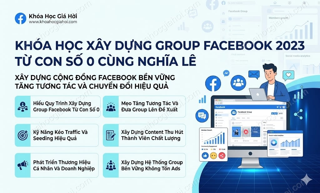 Khóa Học Xây Dựng Group Facebook 2023 Từ Con Số 0 Cùng Nghĩa Lê