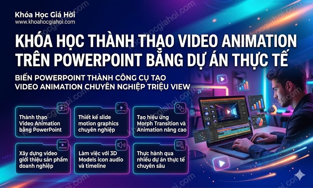 Khóa Học Thành Thạo Video - Animation Trên Powerpoint Bằng Dự Án Thực Tế
