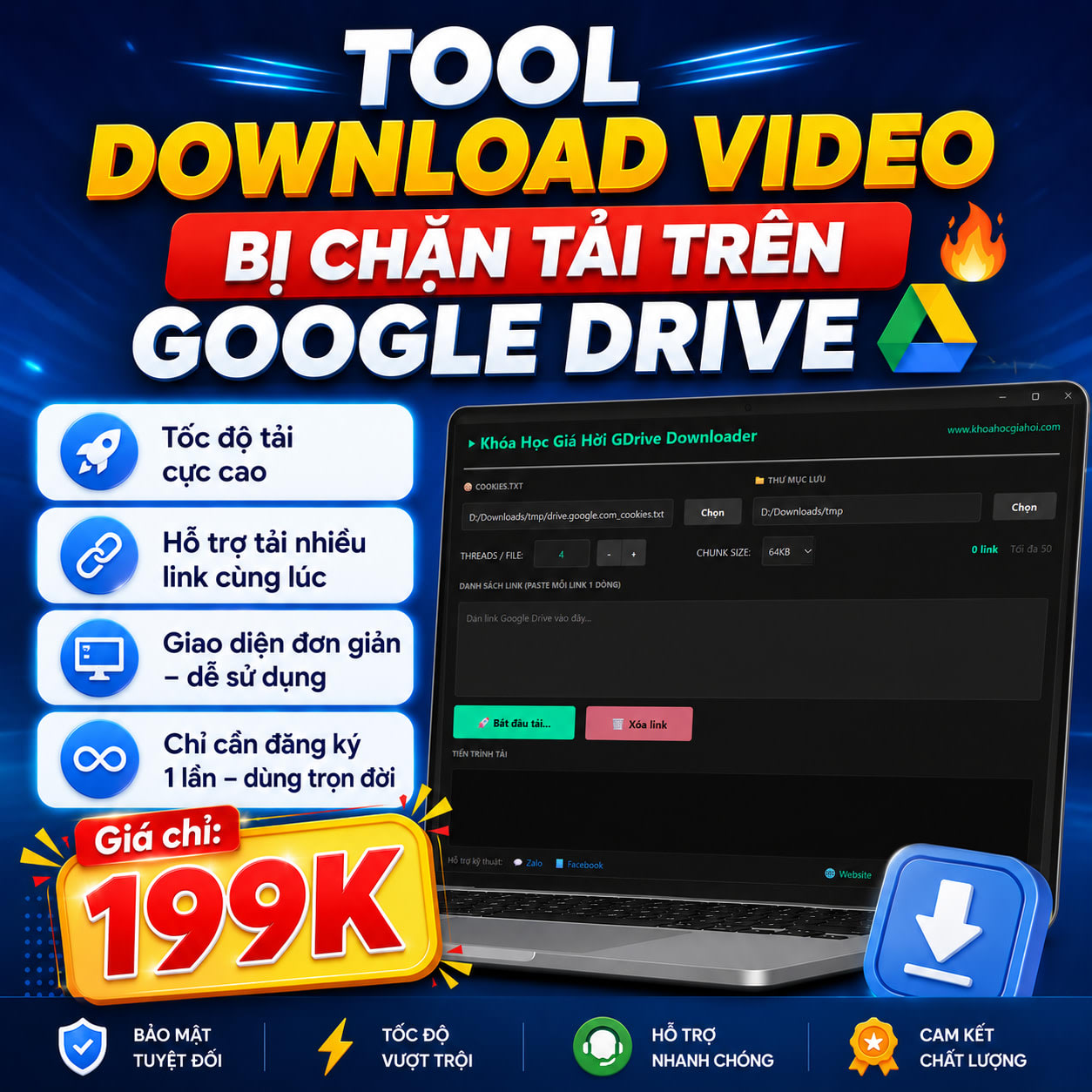 Tool Tải Video Google Drive Bị Chặn Tải