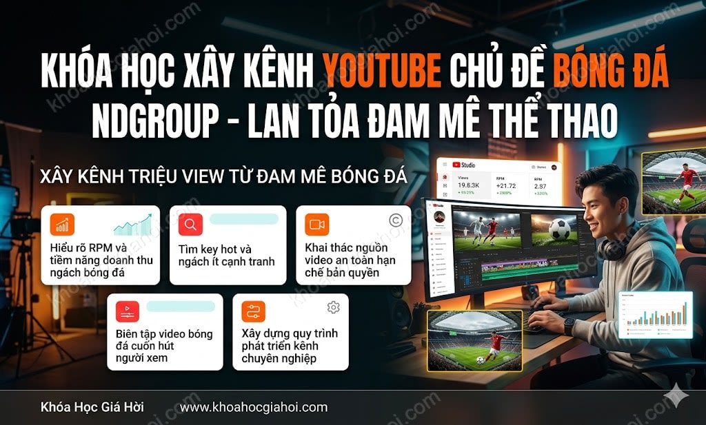 Khóa Học Xây Kênh YouTube Chủ Đề Bóng Đá NDGroup – Lan Tỏa Đam Mê Thể Thao