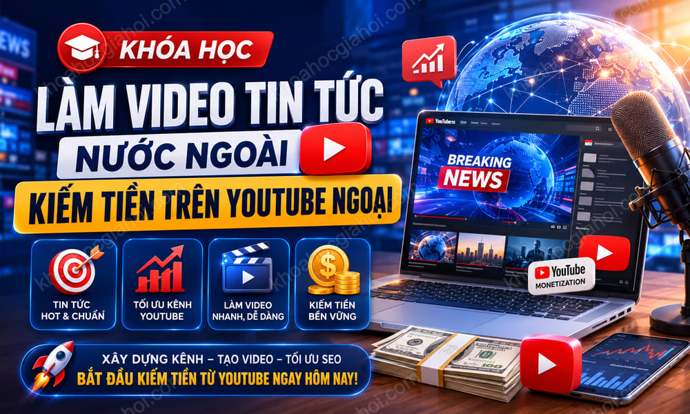 Khoá Học Làm Video Tin Tức Nước Ngoài Kiếm Tiền Trên Youtube Ngoại