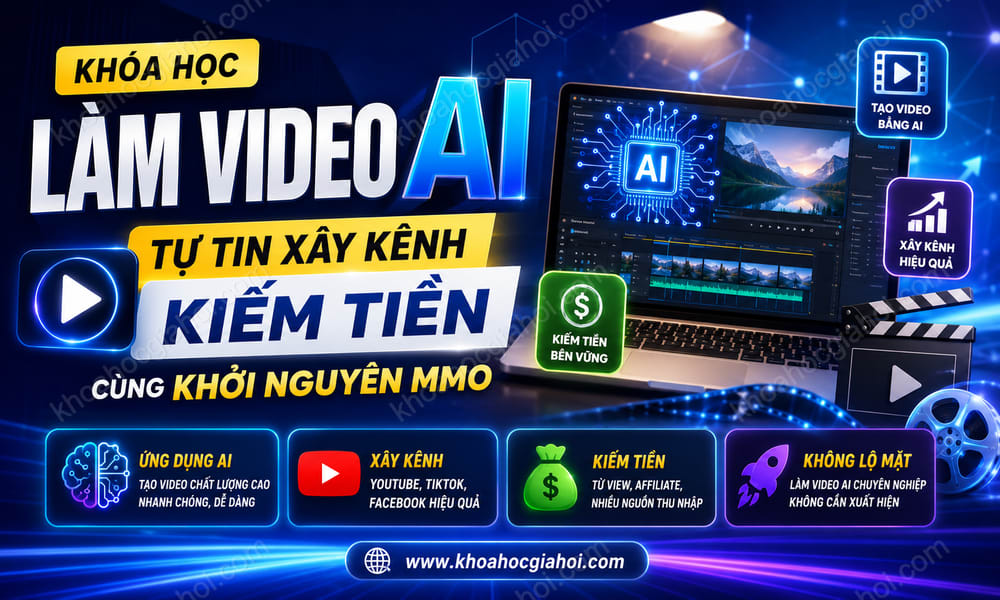 Khóa Học Làm Video AI – Tự Tin Xây Kênh Kiếm Tiền Cùng Khởi Nguyên MMO