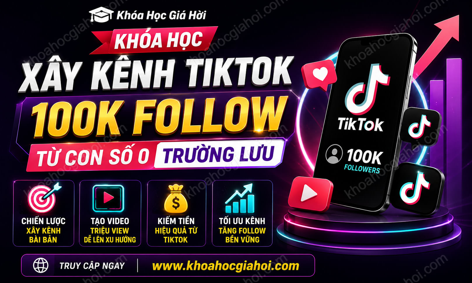 Khóa Học Xây Kênh Tiktok 100k Follow Từ Con Số 0 Trường Lưu
