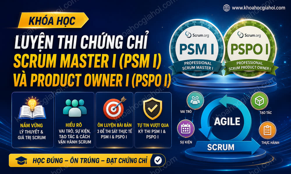 Khóa Học Luyện Thi Chứng Chỉ Scrum Master I (PSM I) Và Product Owner I (PSPO I)