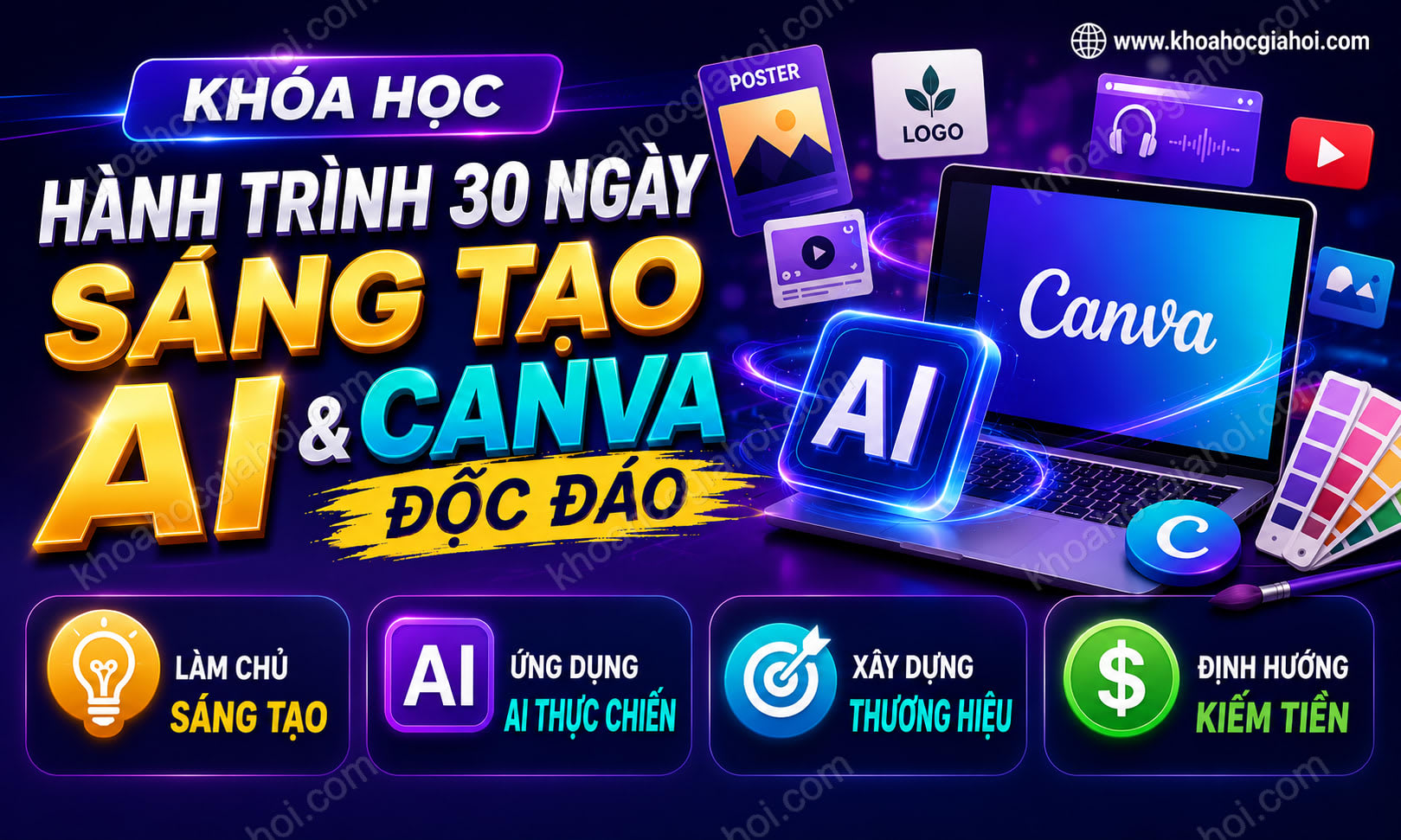 Khóa Học Hành Trình 30 Ngày Sáng Tạo AI & Canva Độc Đáo