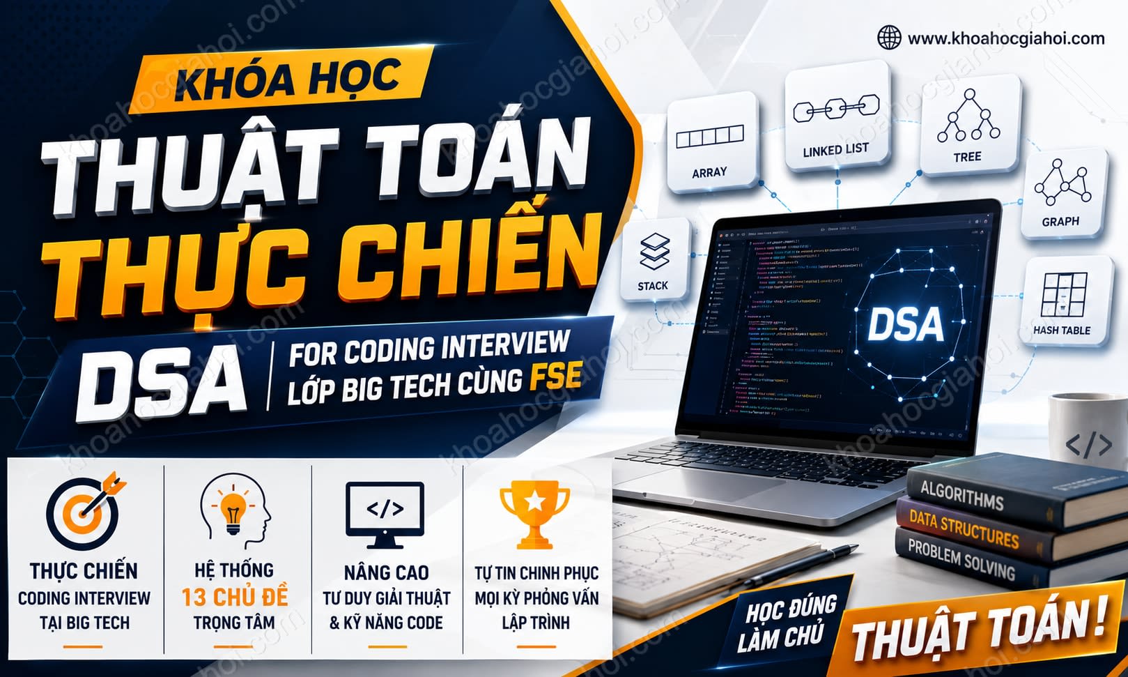 Khóa Học Thuật Toán Thực Chiến DSA For Coding Interview Lớp Big Tech Cùng FSE