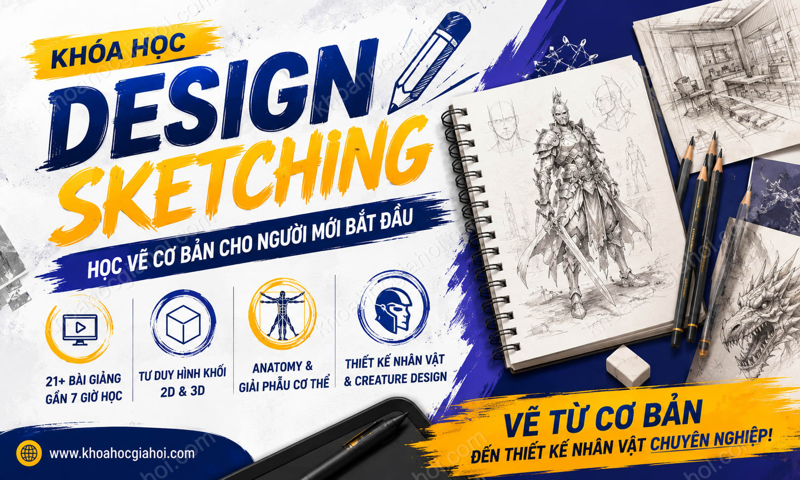 Khóa Học Design Sketching - Học Vẽ Cơ Bản Cho Người Mới Bắt Đầu