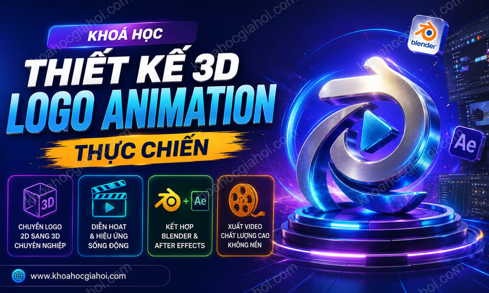 Khoá Học Thiết Kế 3D Logo Animation Thực Chiến