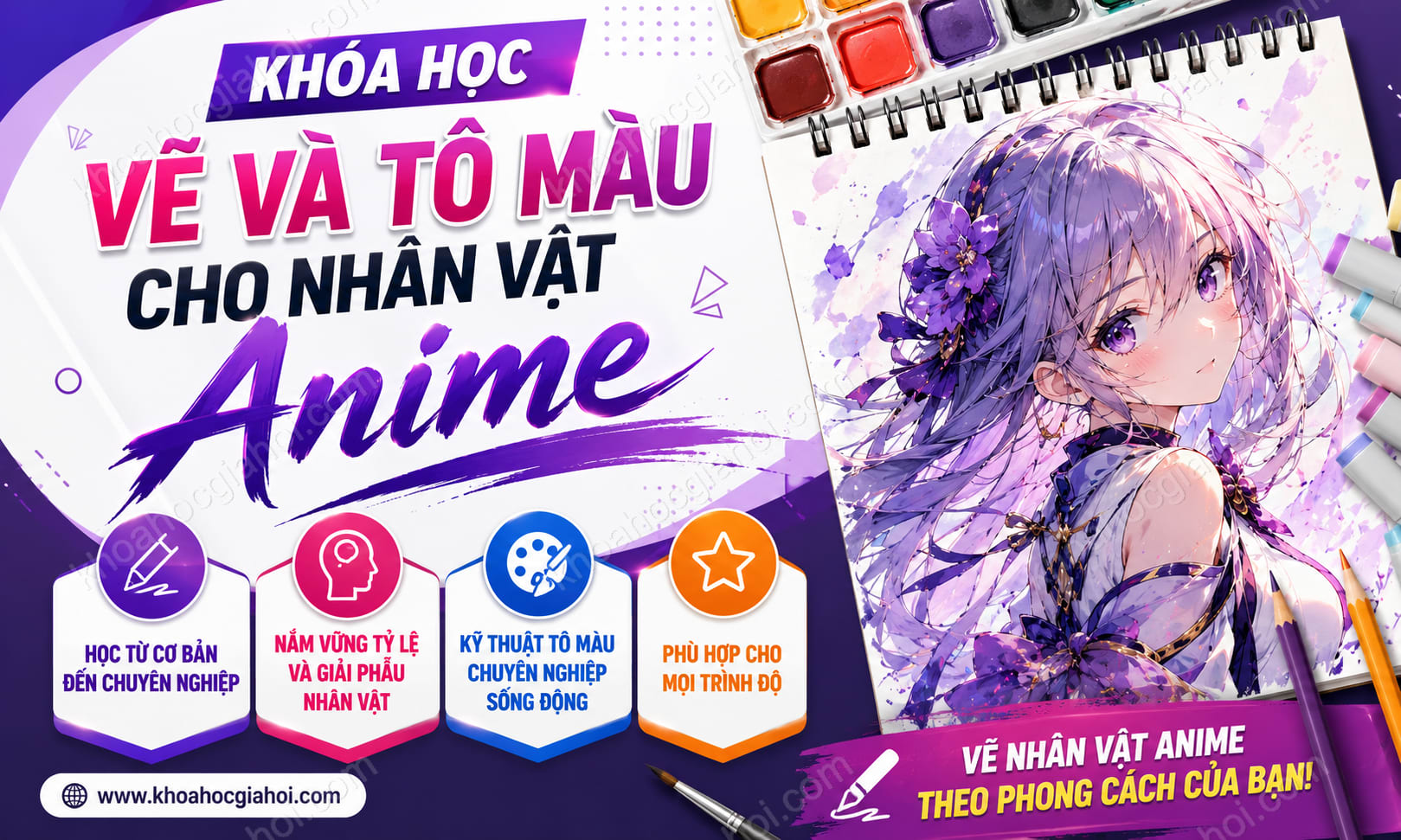 Khoá Học Vẽ Và Tô Màu Cho Nhân Vật Anime