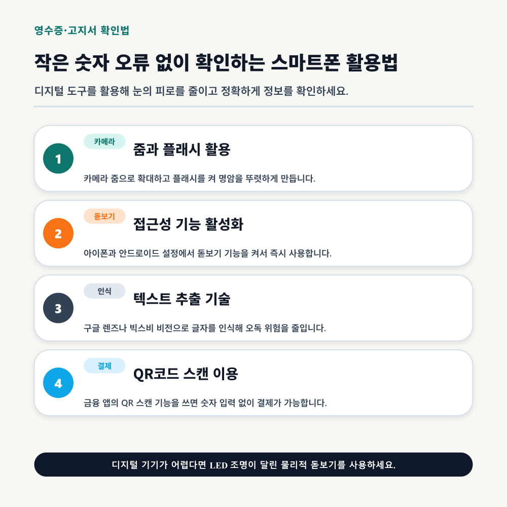 작은 숫자 오류 없이 확인하는 스마트폰 활용법