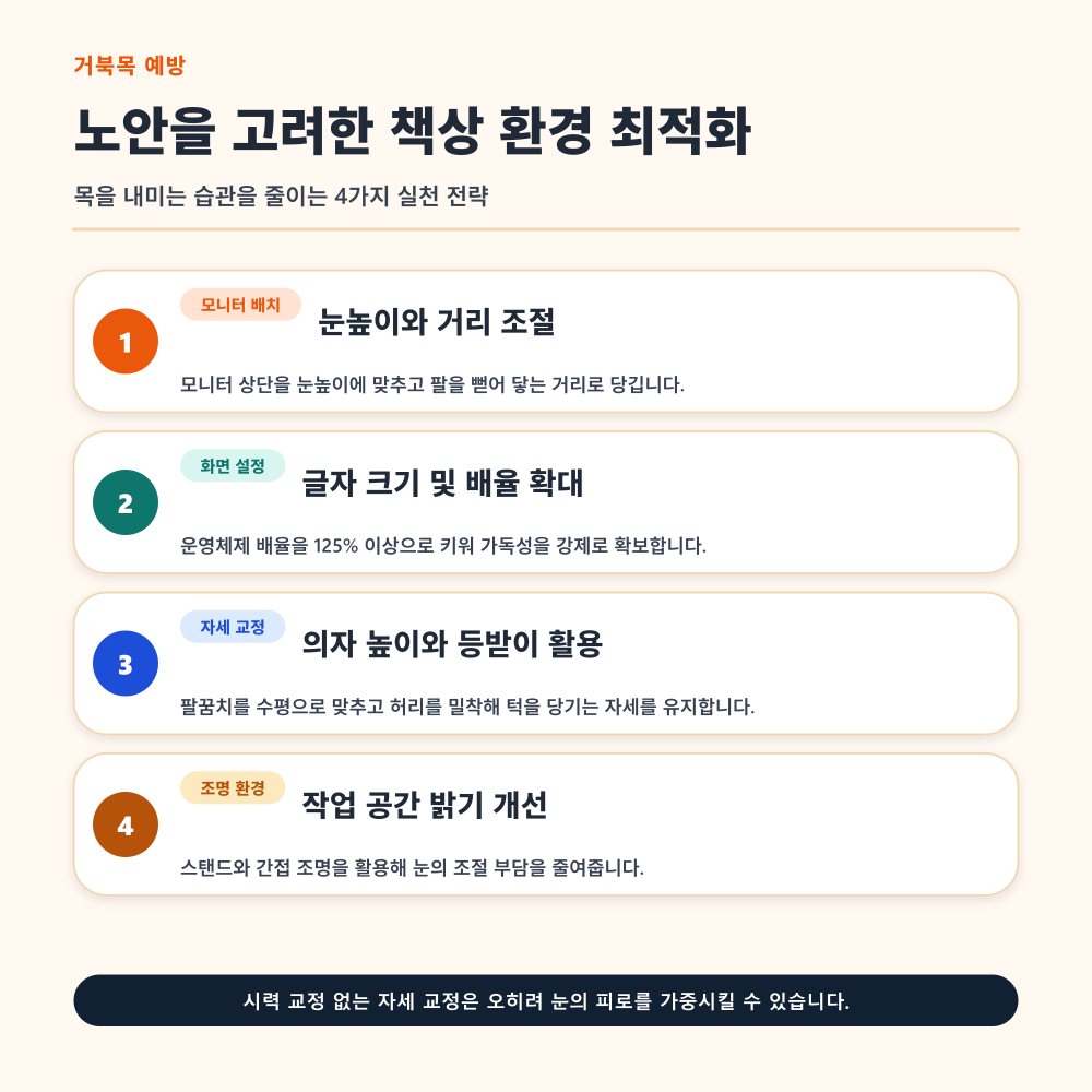노안을 고려한 책상 환경 최적화