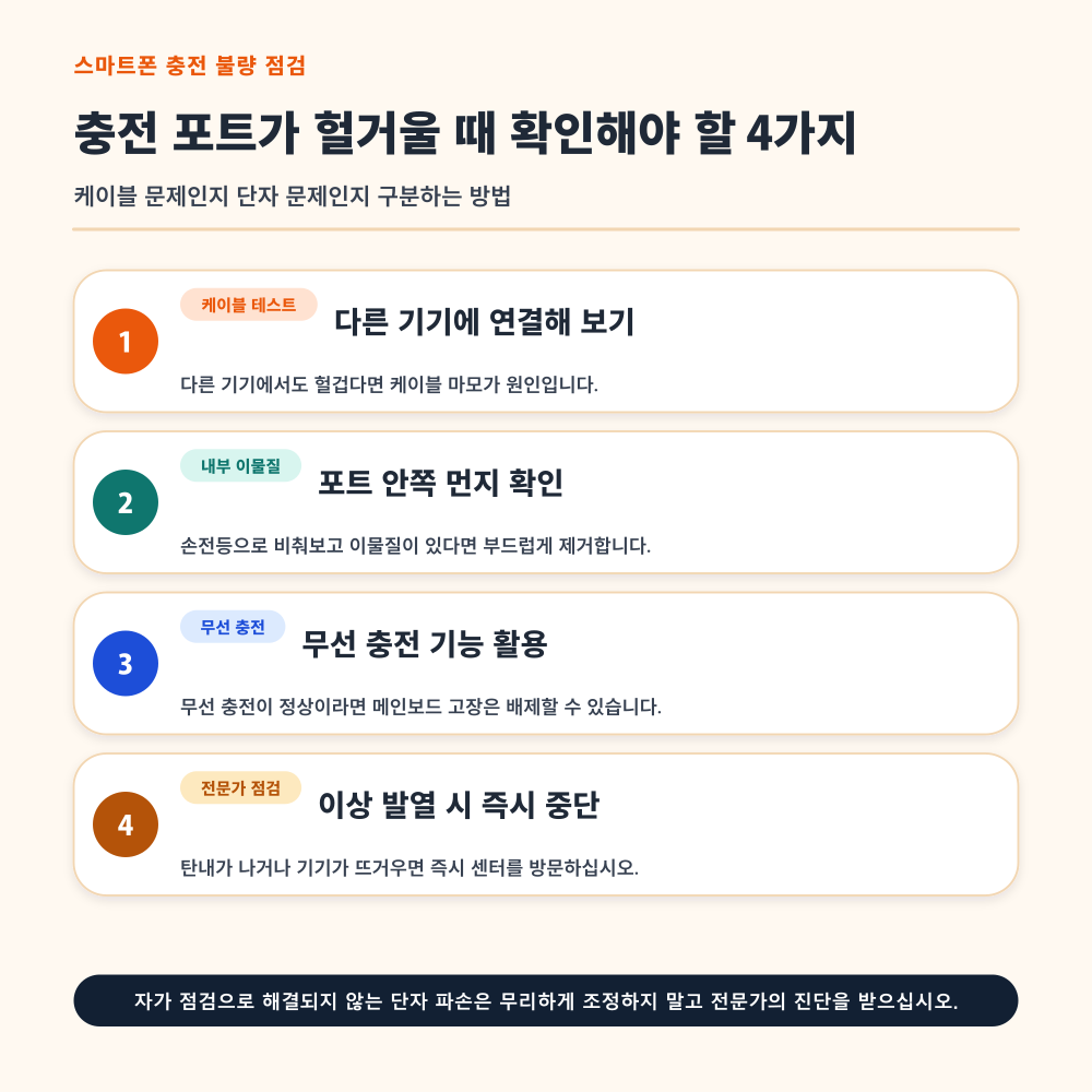 충전 포트가 헐거울 때 확인해야 할 4가지