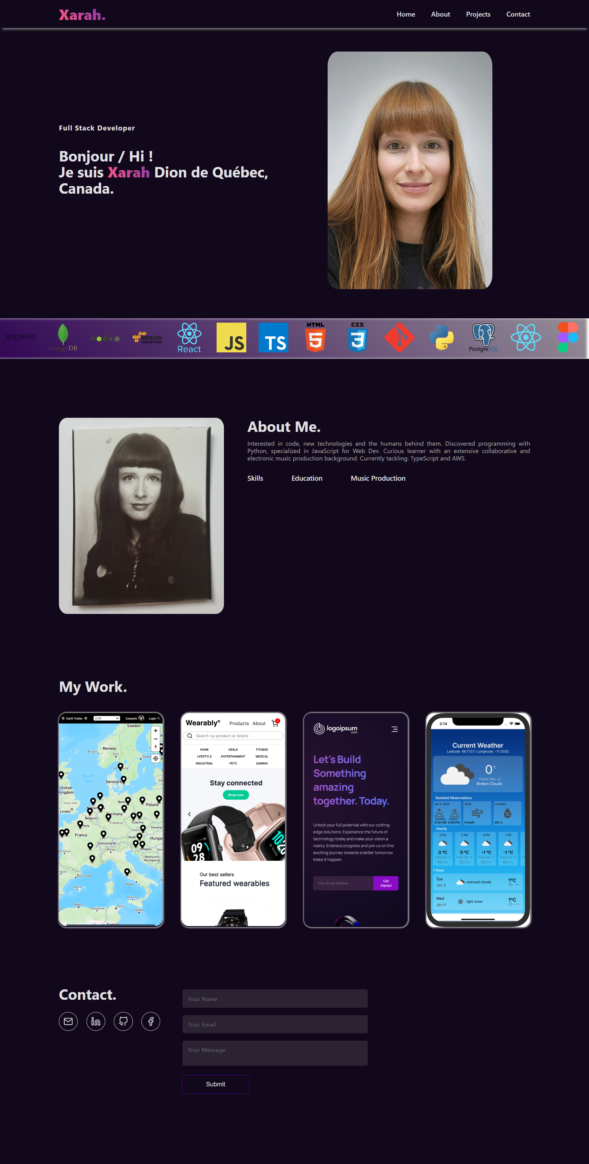 GitHub - XarahDion/portfolio: Dev portfolio integrating TypeScript and ...
