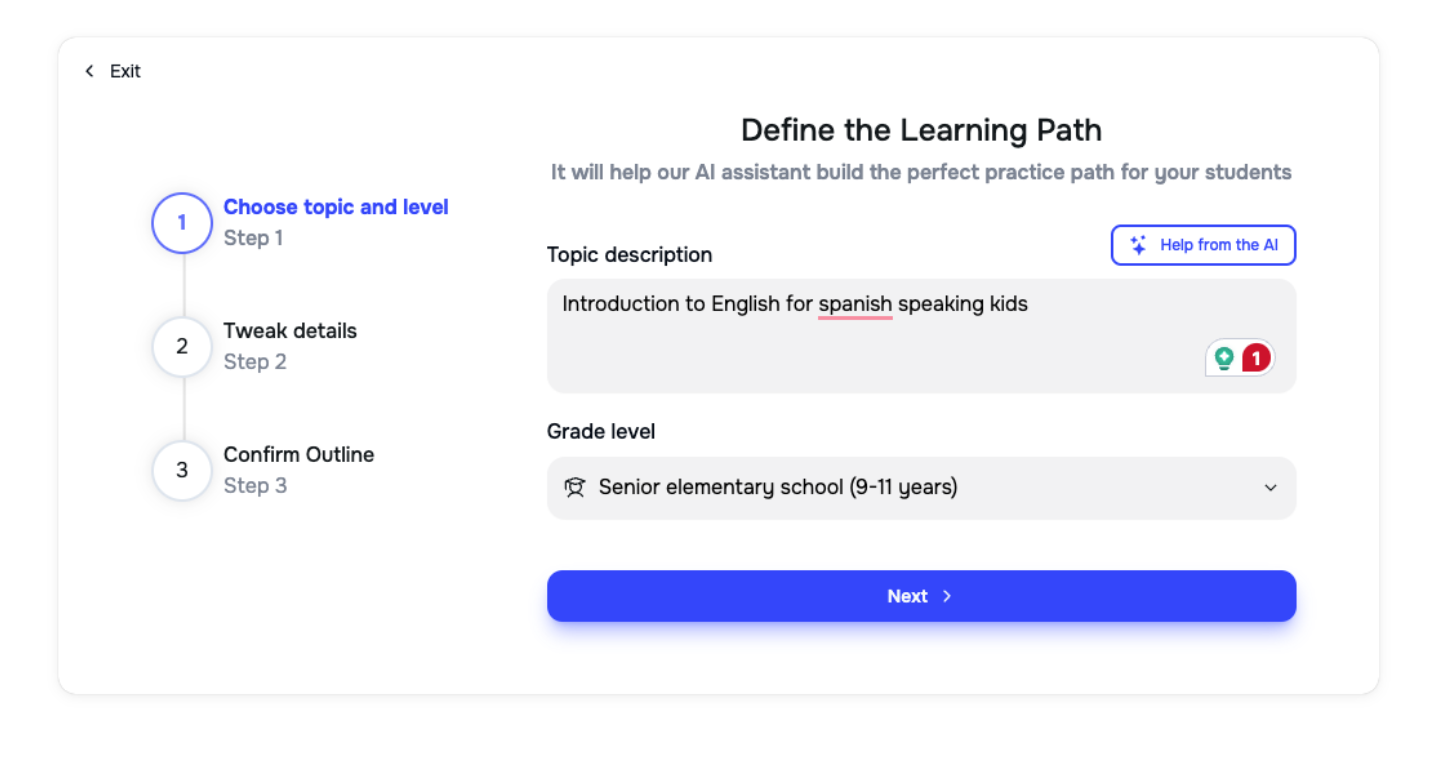Step 1: Create learning path with Learniverse