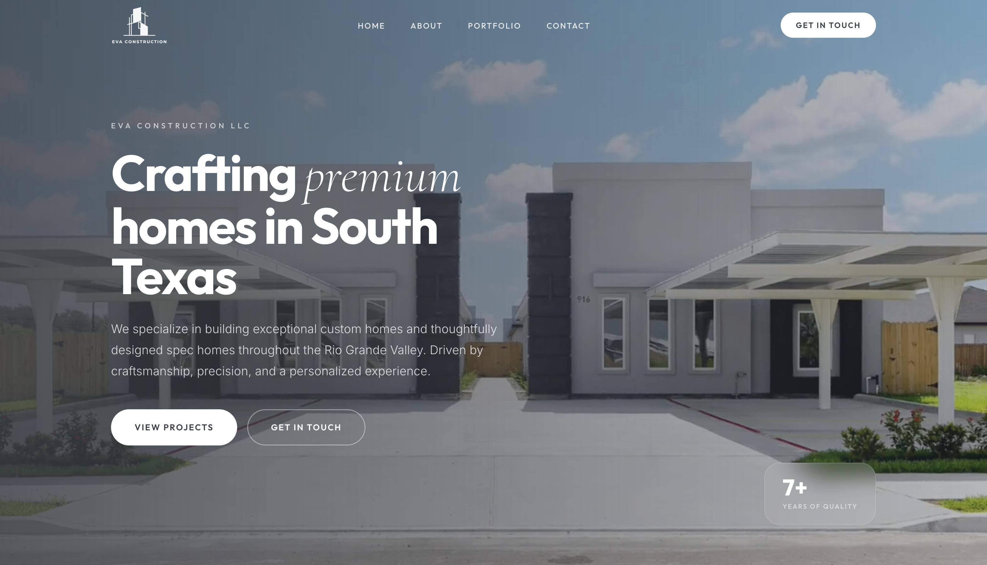 Eva Construction Web Design Mockup