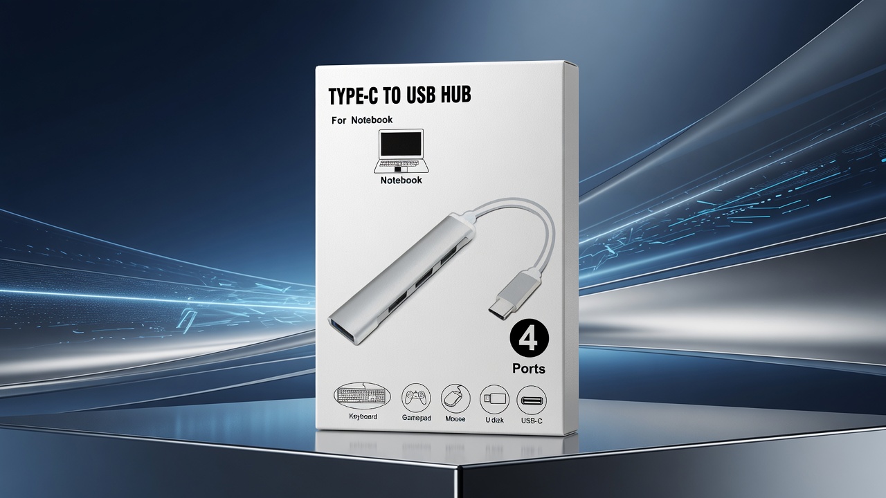 Type-C to USB Hub for Laptop Smartphone