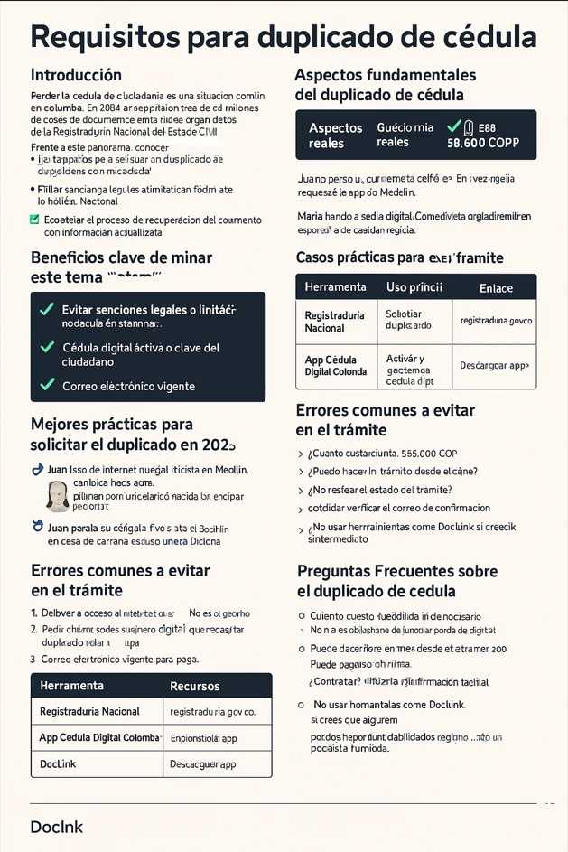Requisitos para duplicado cedula