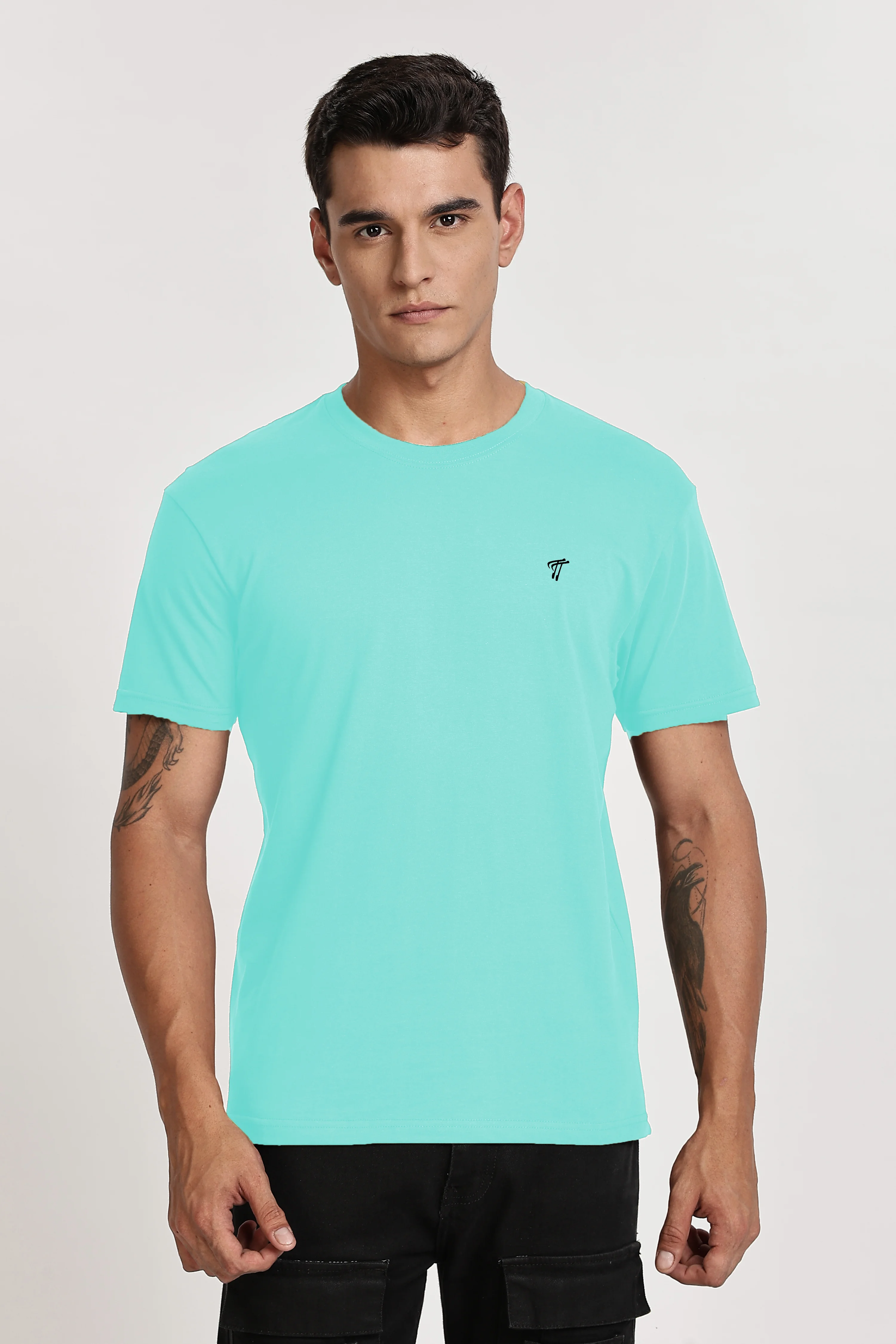 Mint Blue Classic Cotton T-Shirt