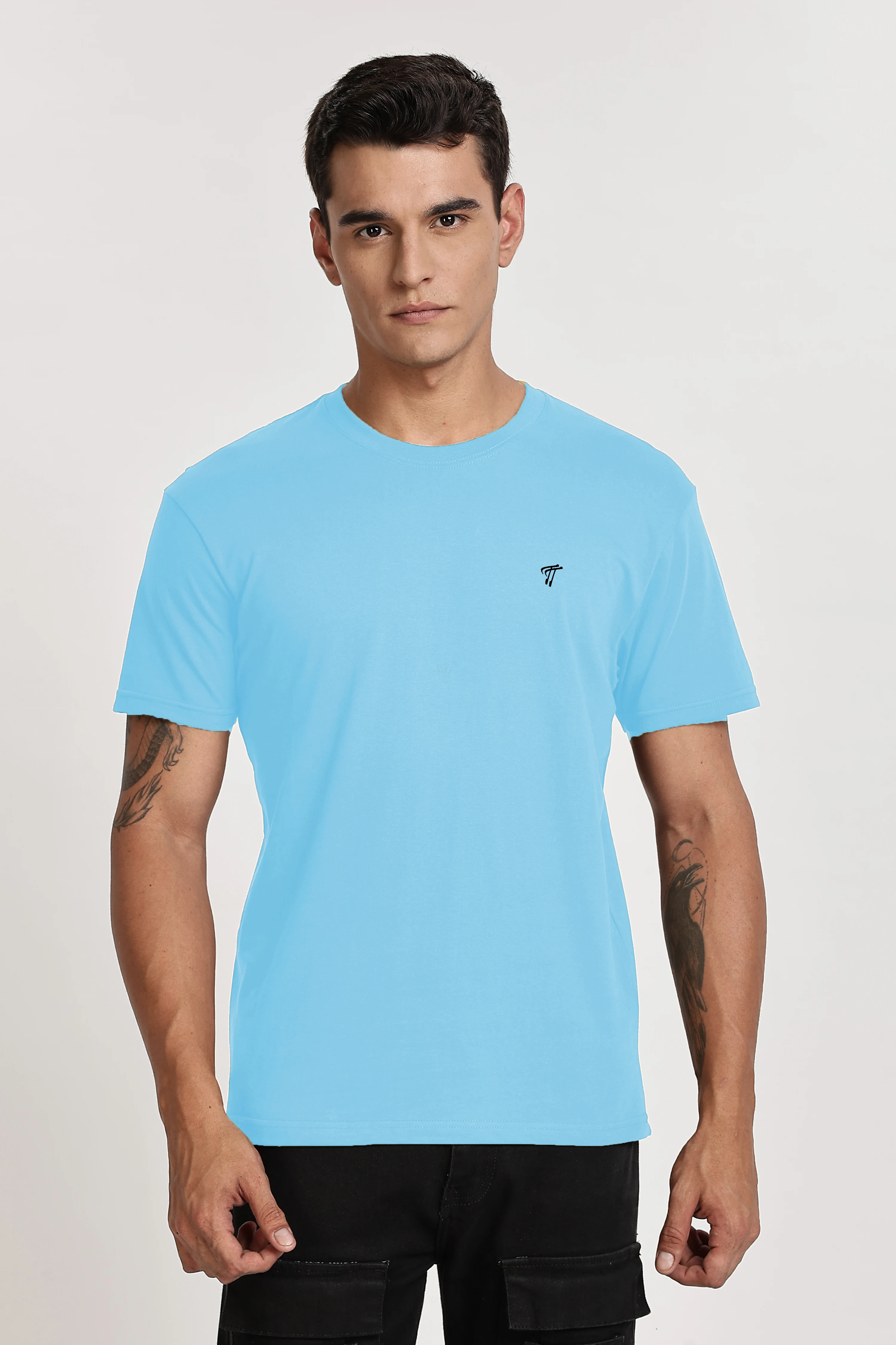 Sky Blue Classic Cotton T-Shirt