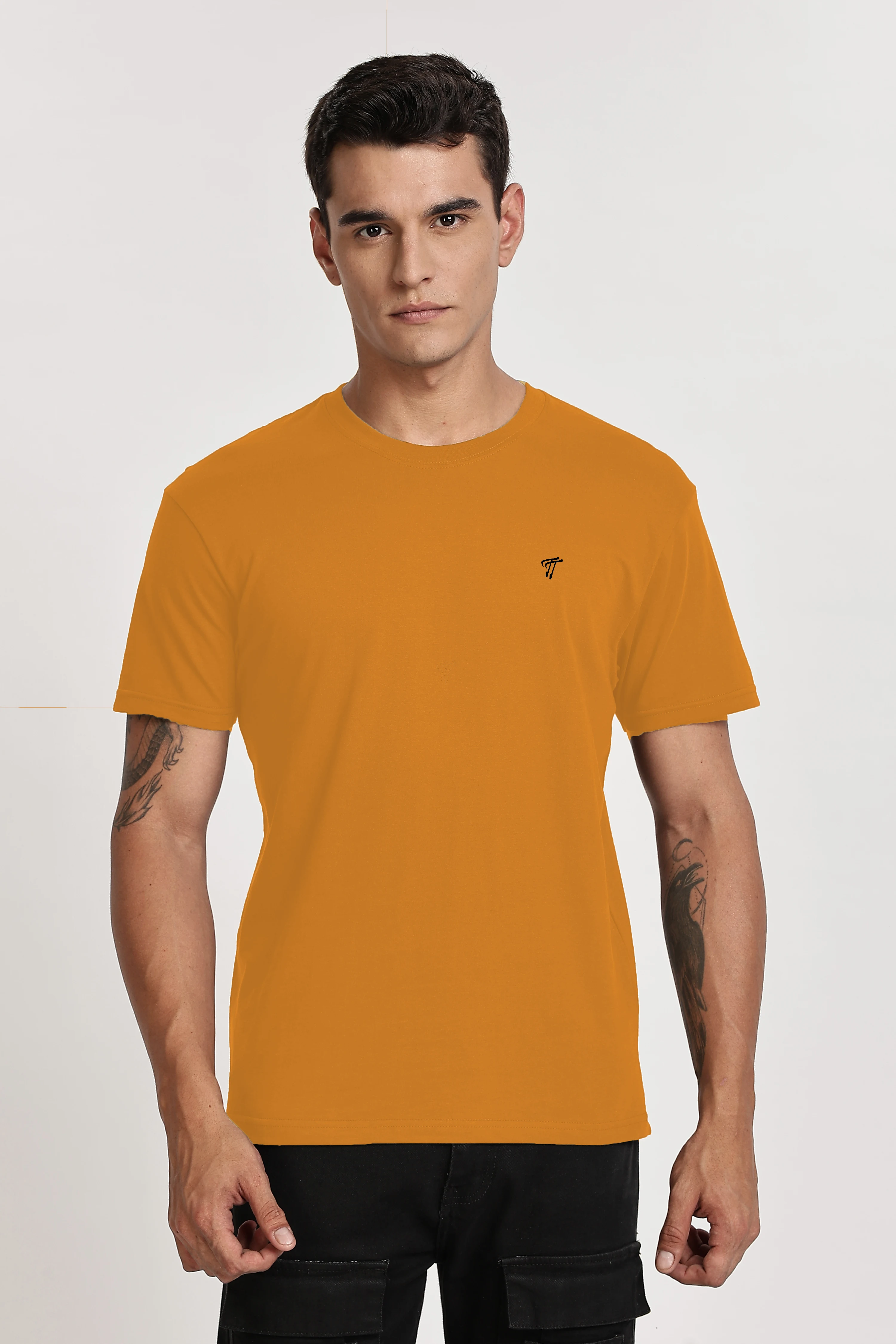 Mustard  Yellow Classic Cotton T-Shirt