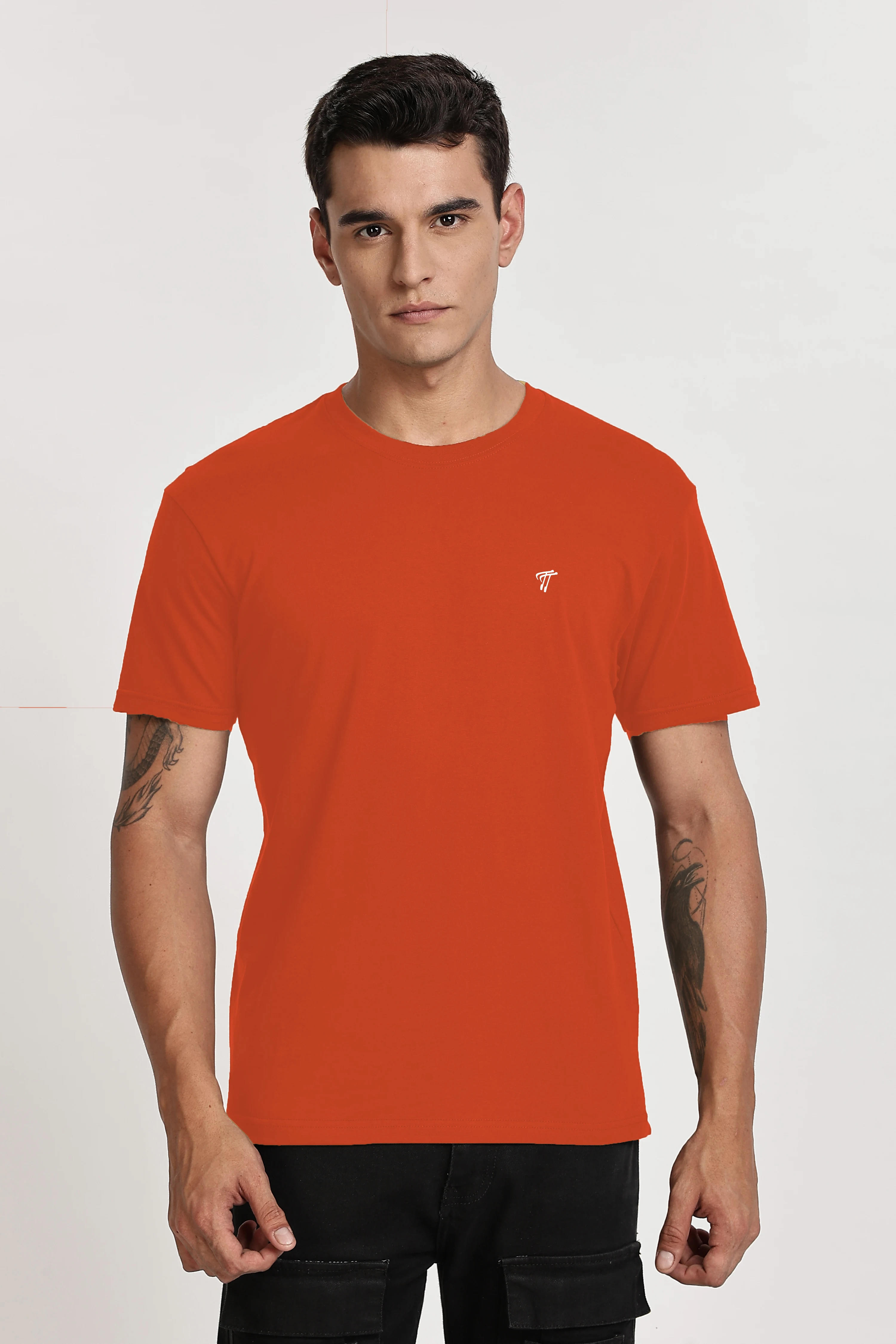 Orange Classic  Cotton T-Shirt 