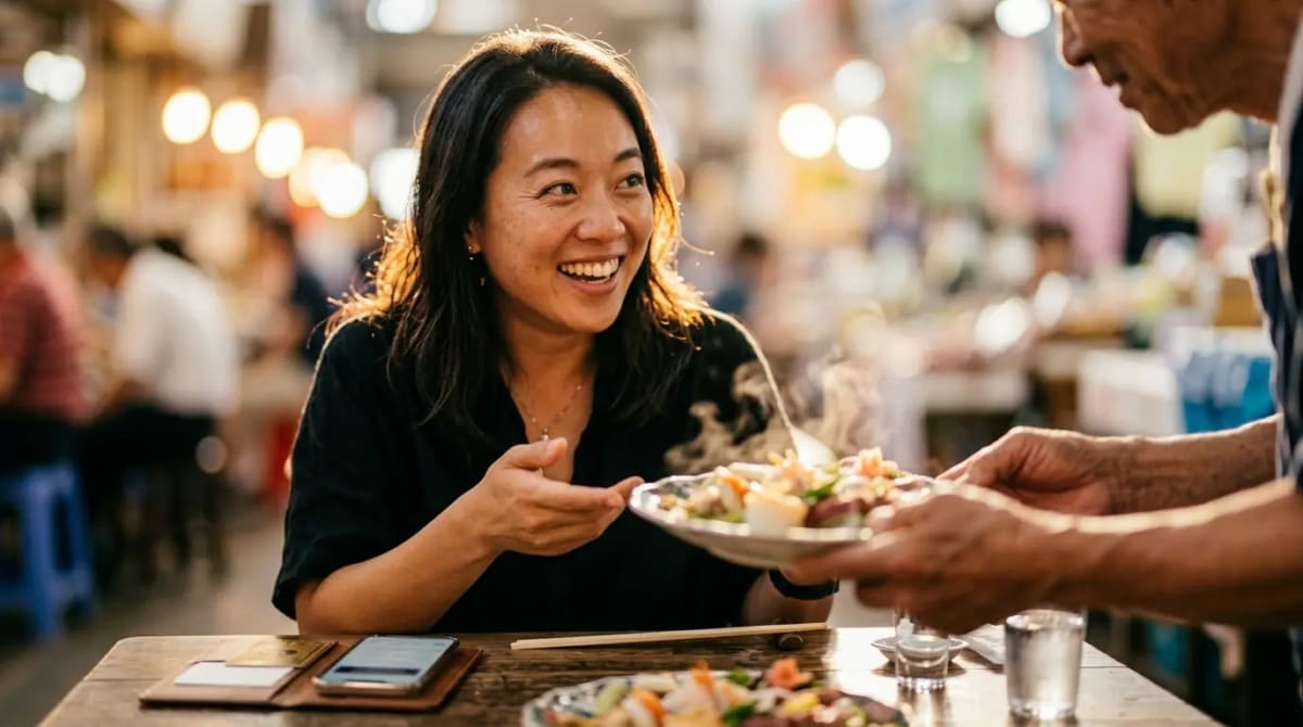 Traveler using Amex Gold dining and Resy credits at upscale restaurant