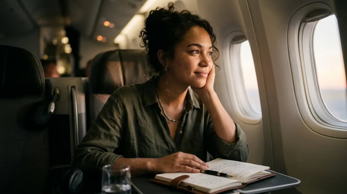 Traveler redeeming Amex Gold Membership Rewards points in first-class cabin