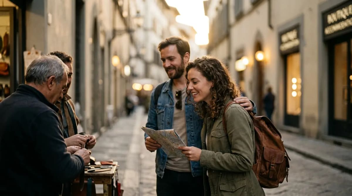 Traveler exploring city at golden hour appreciating travel protections