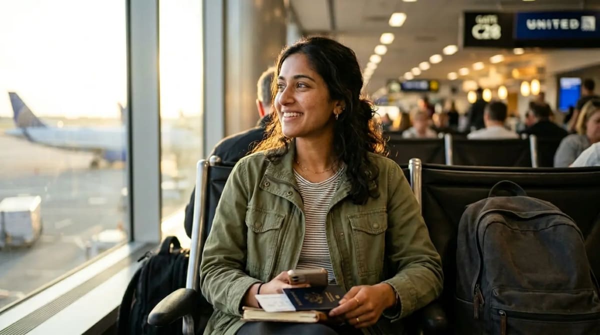 Traveler mastering booking strategies for Saver awards in business-class rail car
