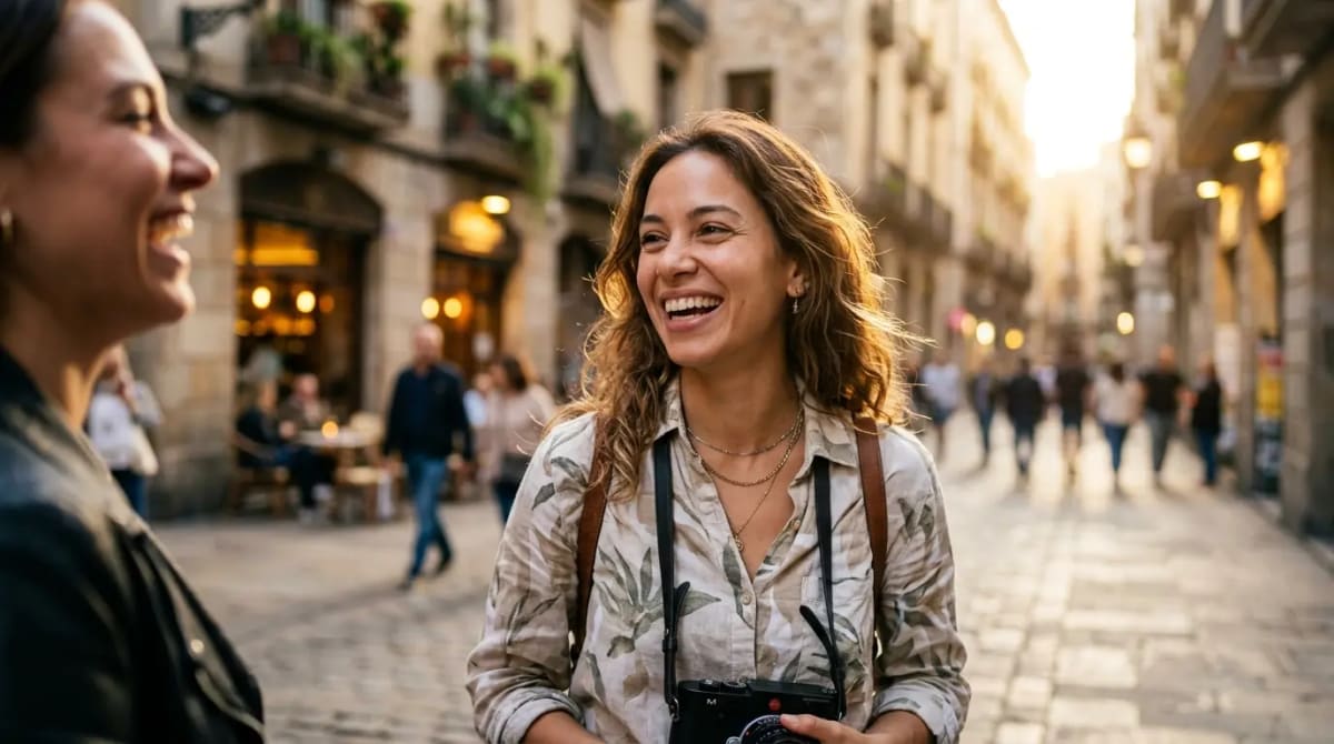 Triumphant traveler on golden hour city street celebrating maximized Amex Platinum statement credits 2026