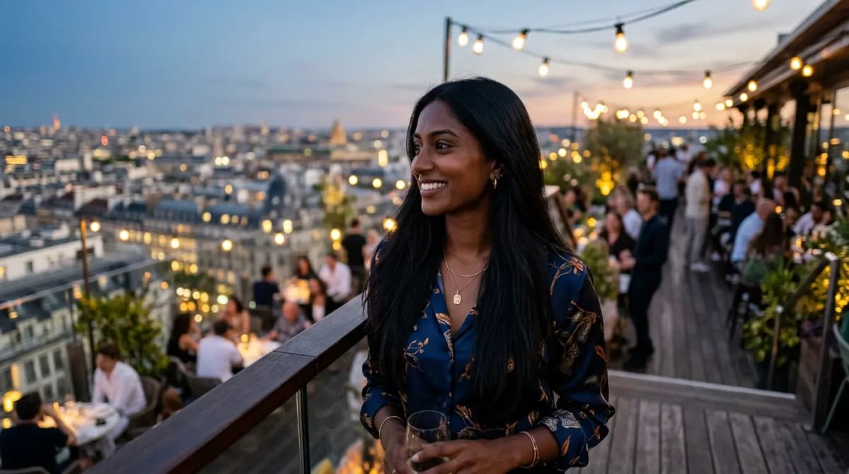 Traveler earning 2X miles on every purchase at upscale rooftop restaurant Venture X explained 2026